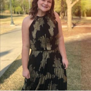 Size 10 black gold formal floor length dress